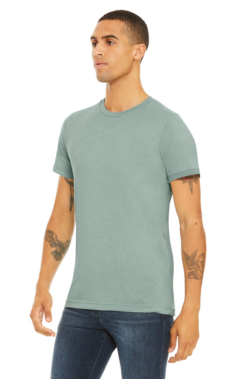 Canvas 3001CVC Heather Prism Dusty Blue 