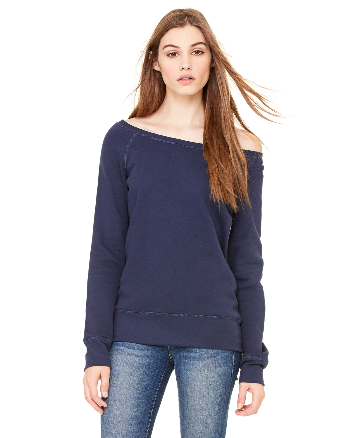 Bella + Canvas 7501 Ladies' Sponge Fleece Wide Neck Sweatshirt ...