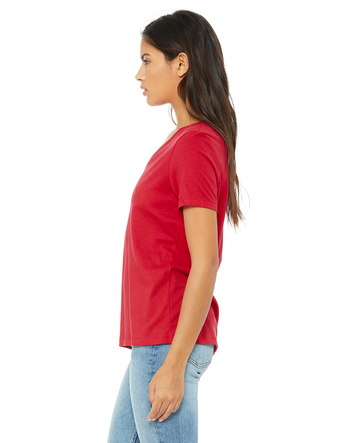 Bella + Canvas 6405 Red Ladies' Relaxed 