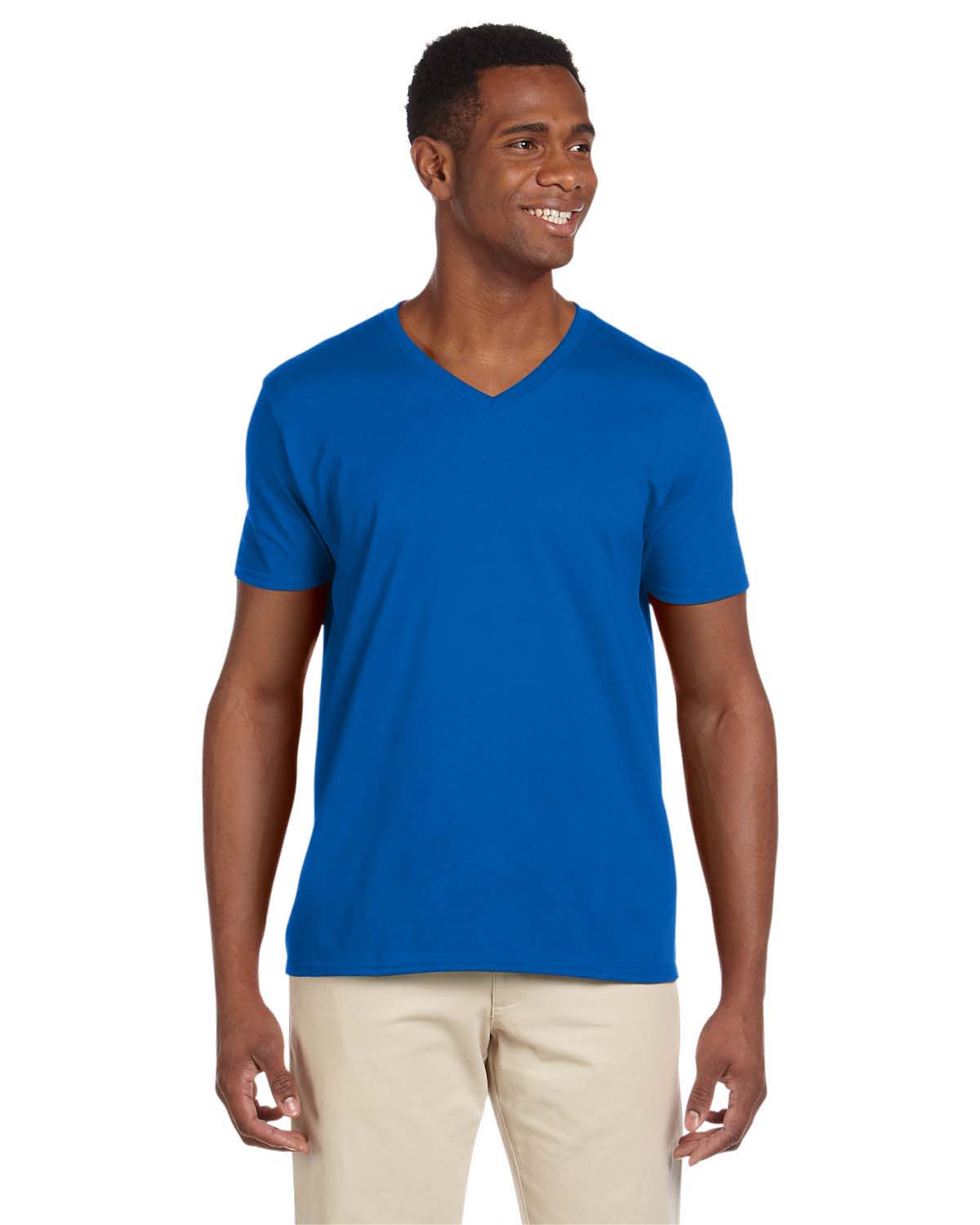 royal blue v neck shirt