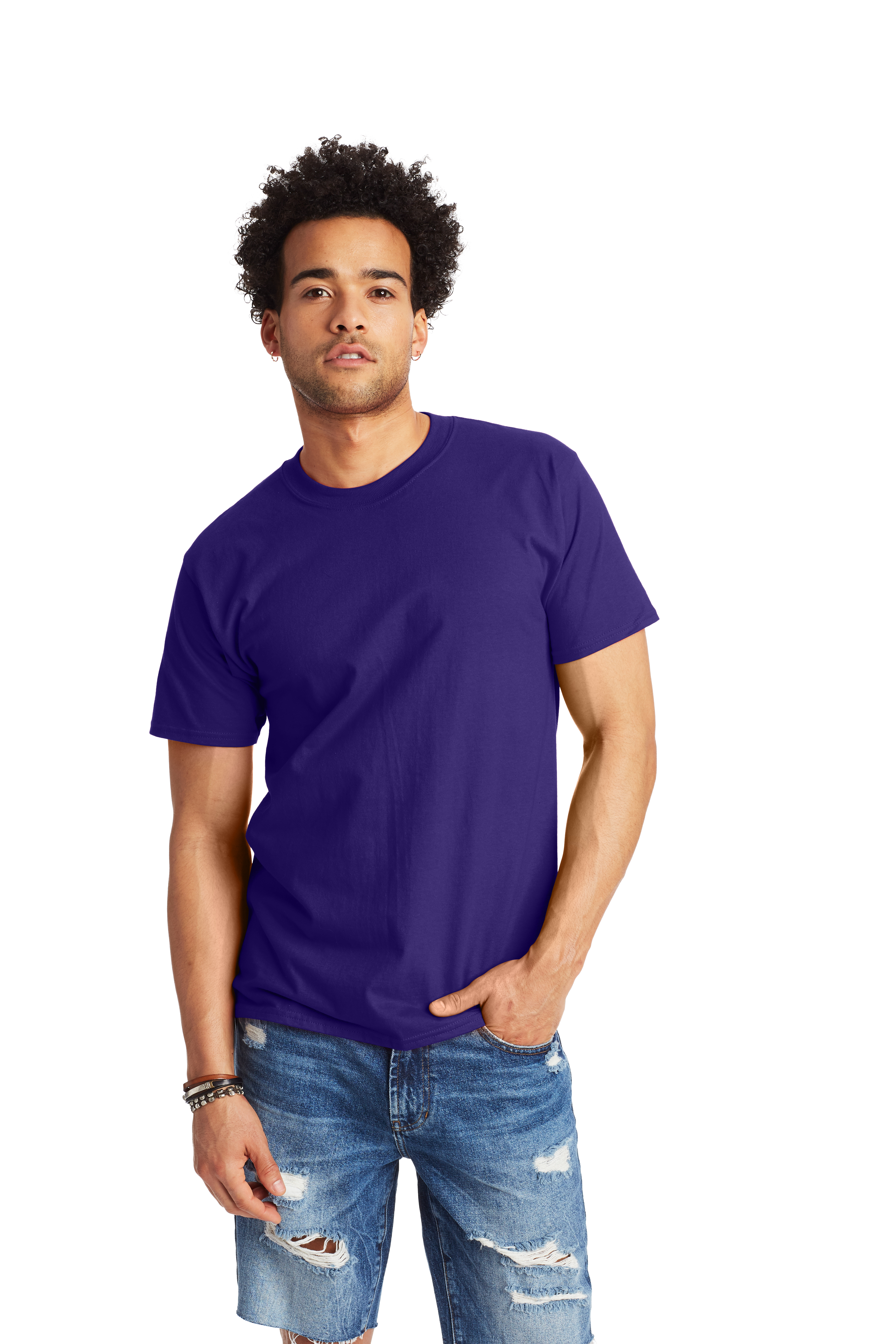 Hanes purple shop t shirt