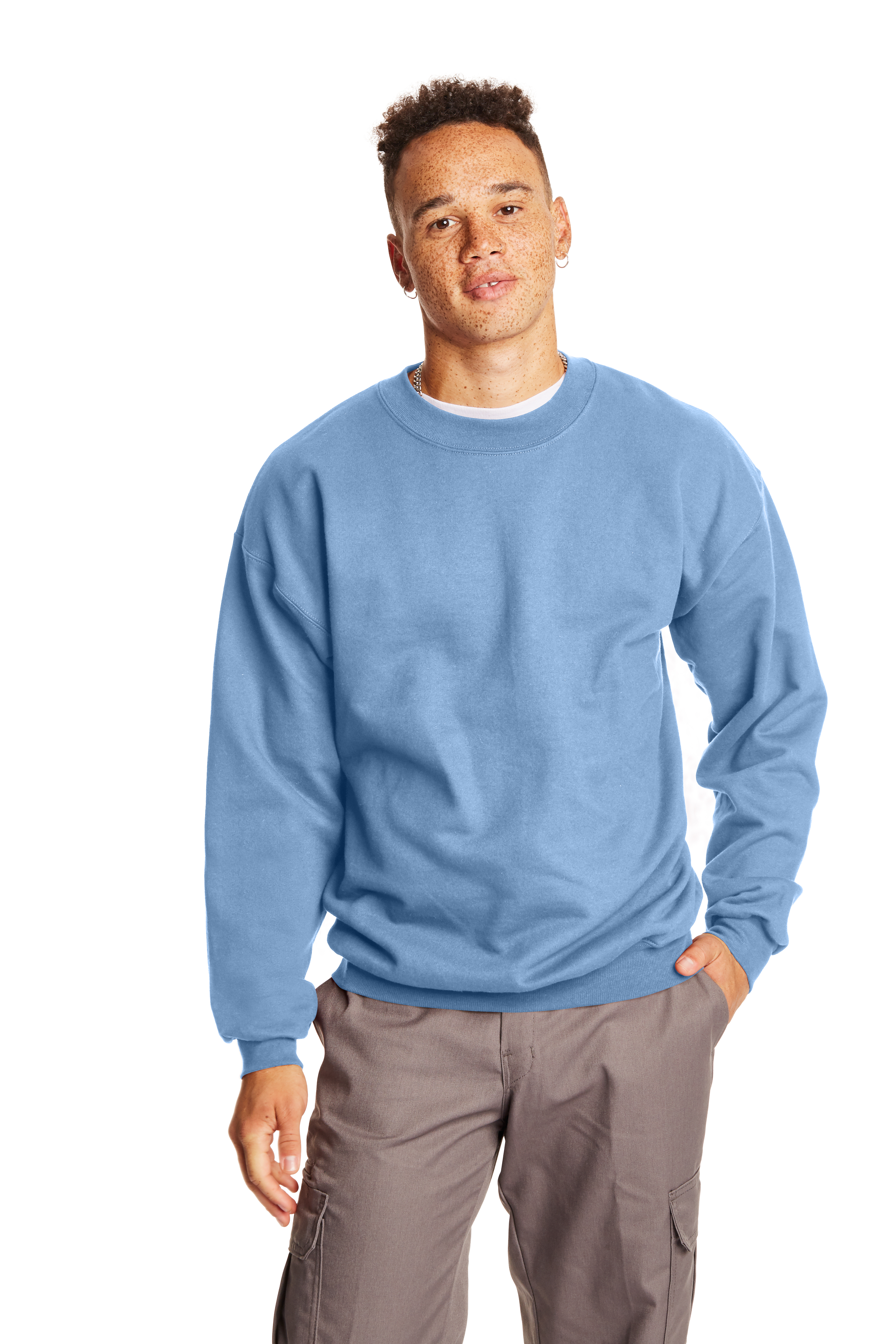 Hanes light blue on sale sweatshirt