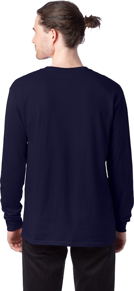 Hanes ComfortSoft Cotton Long-Sleeve T-Shirt (5286) Blue Bell Breeze S 