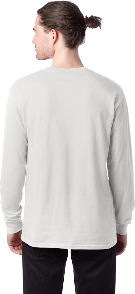 Hanes 5.2 oz. ComfortSoft Cotton Long-Sleeve T-Shirt (5286) White