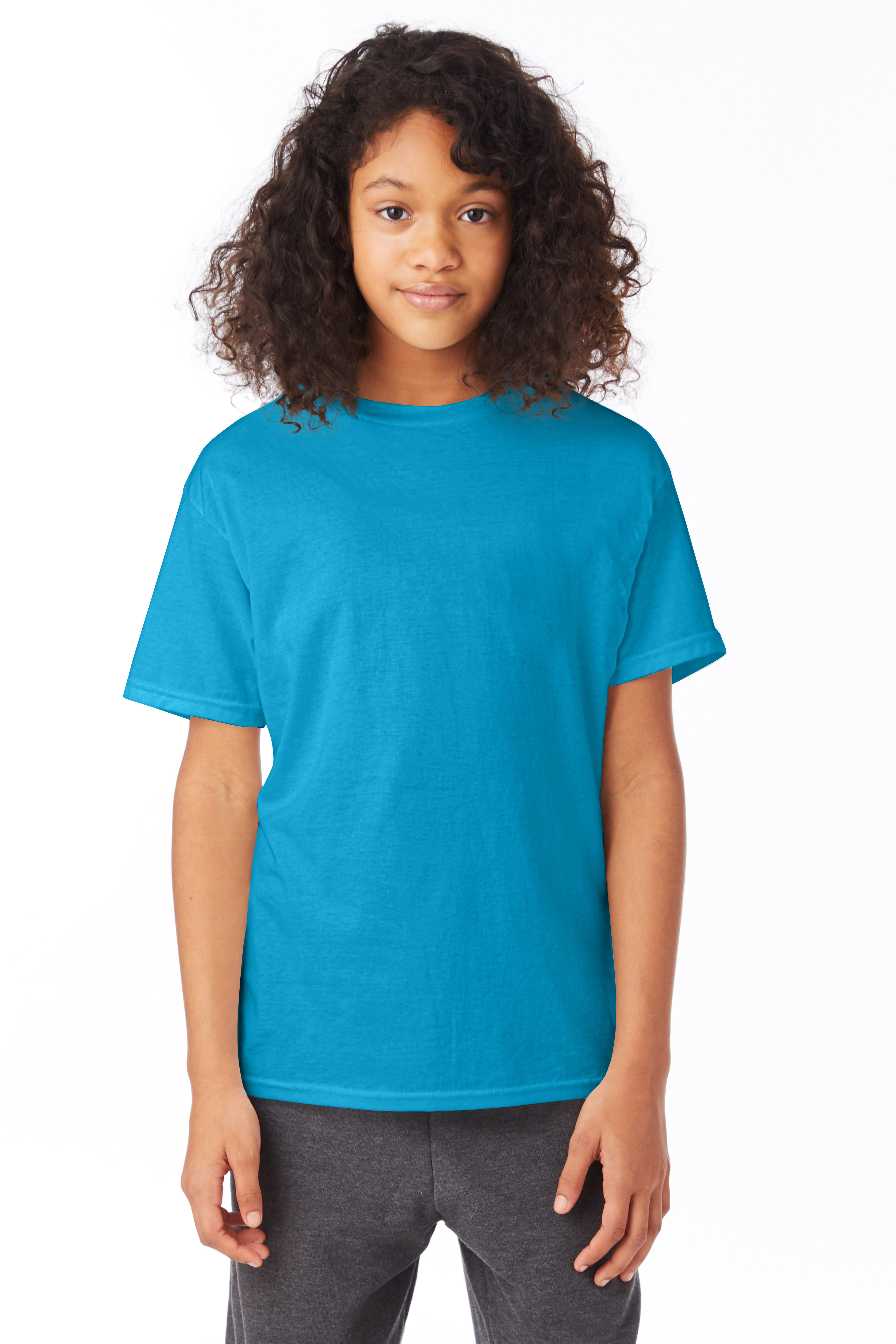 Hanes 5370 Youth 5.2 Oz. 50 50 Ecosmart Short Sleeve Tee Jiffy