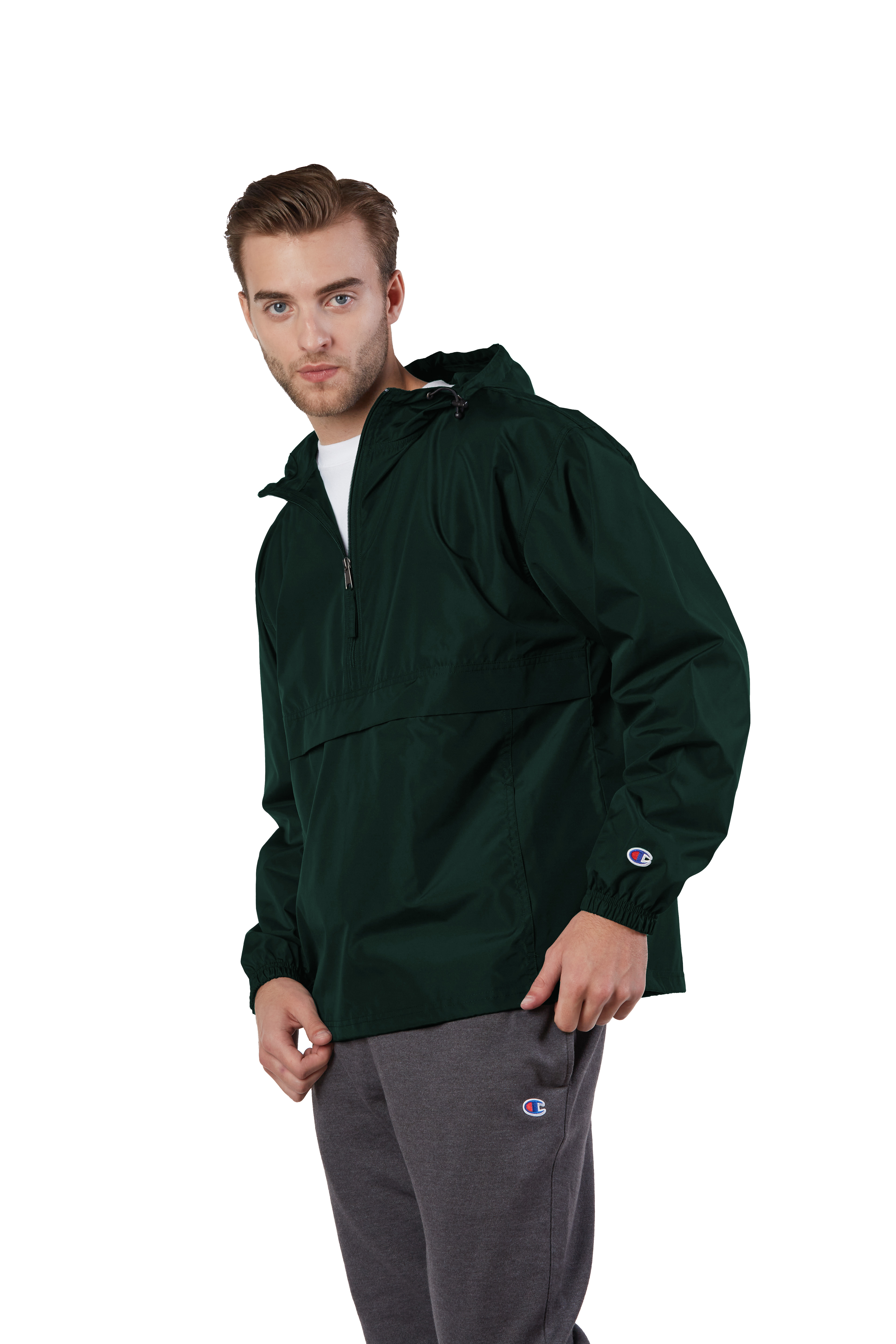 Olive green champion outlet windbreaker