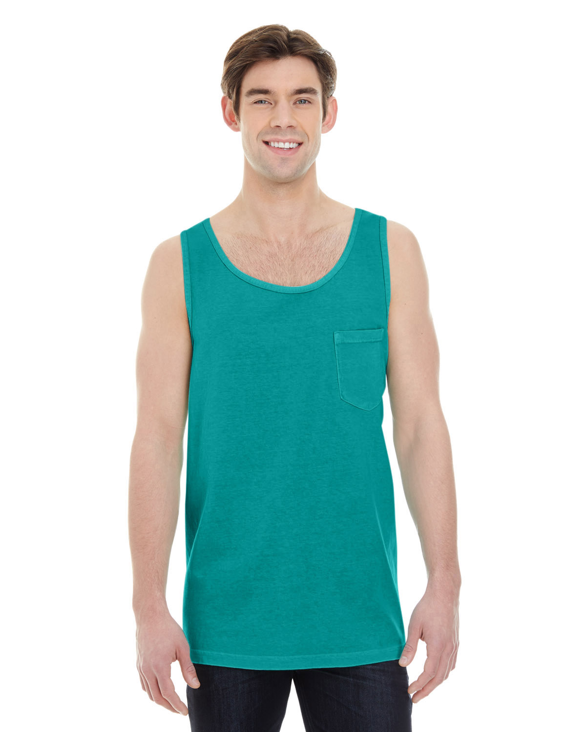 Comfort Colors 9330 Seafoam Adult Heavyweight RS Pocket Tank | JiffyShirts