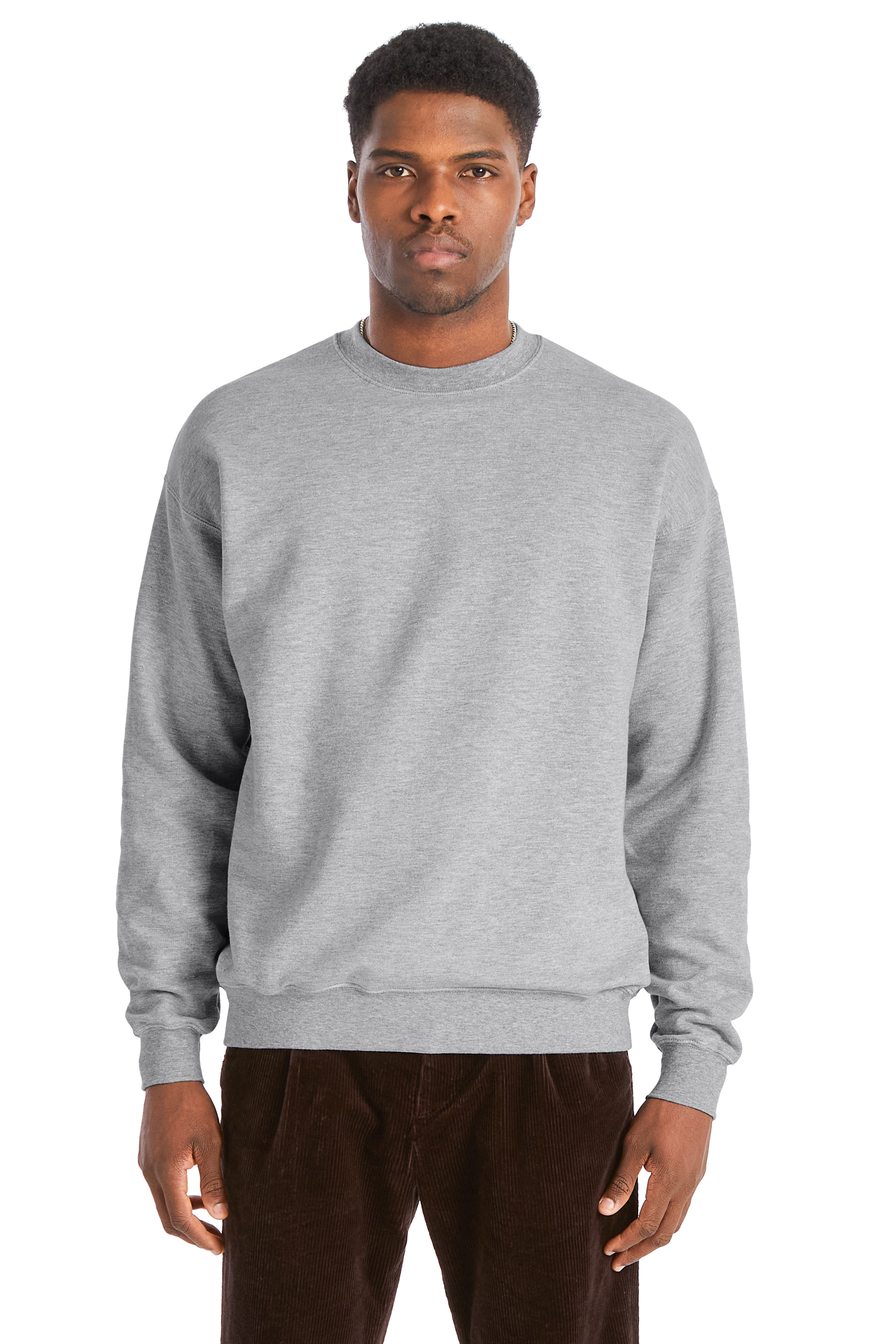 Plain grey deals crew neck sweatshirt