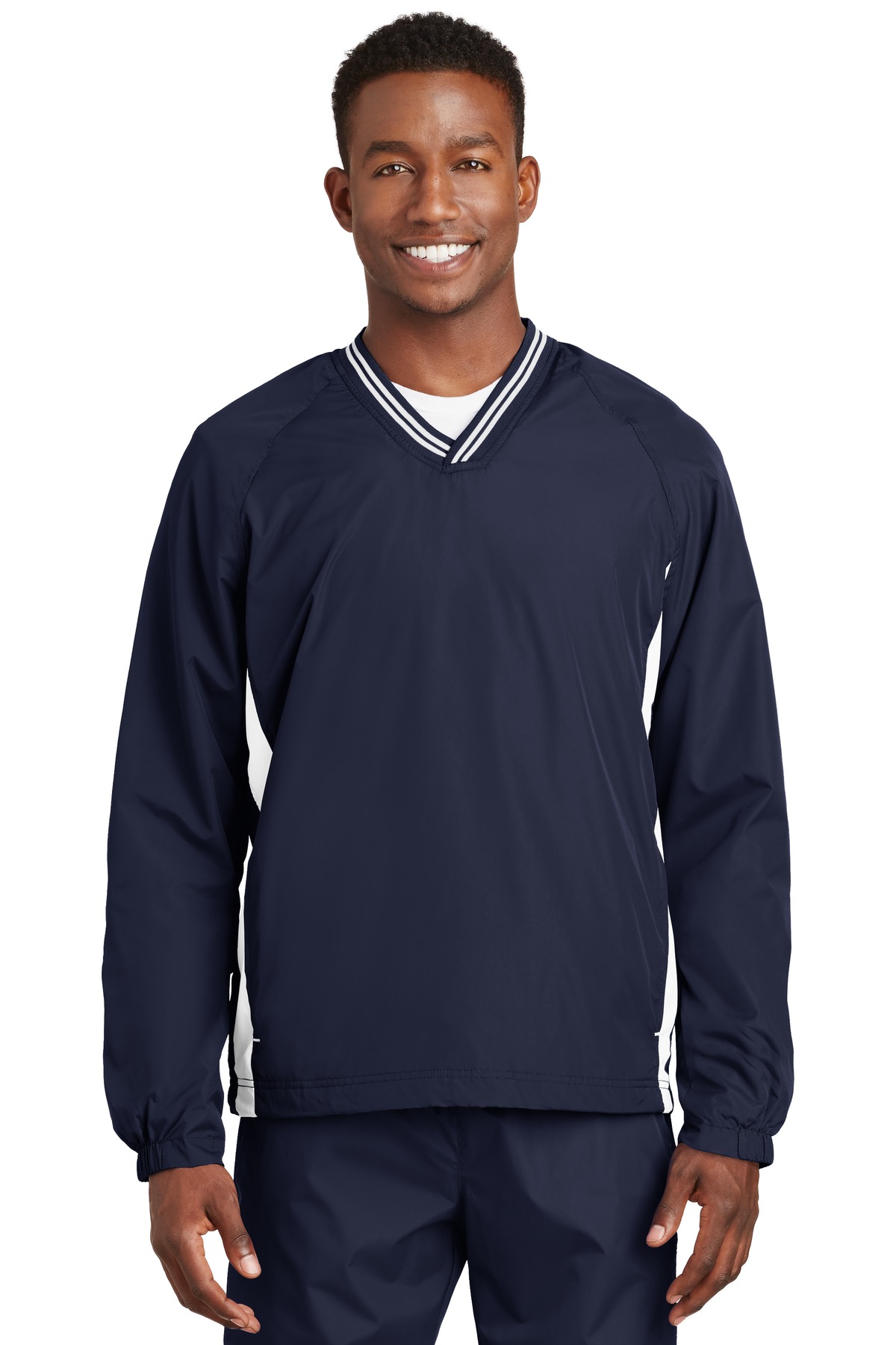 Navy//Graphite//White Ladies Adult Medium 3-Color Wicking//Spandex V-Neck Jersey Athletic Sports Shirt