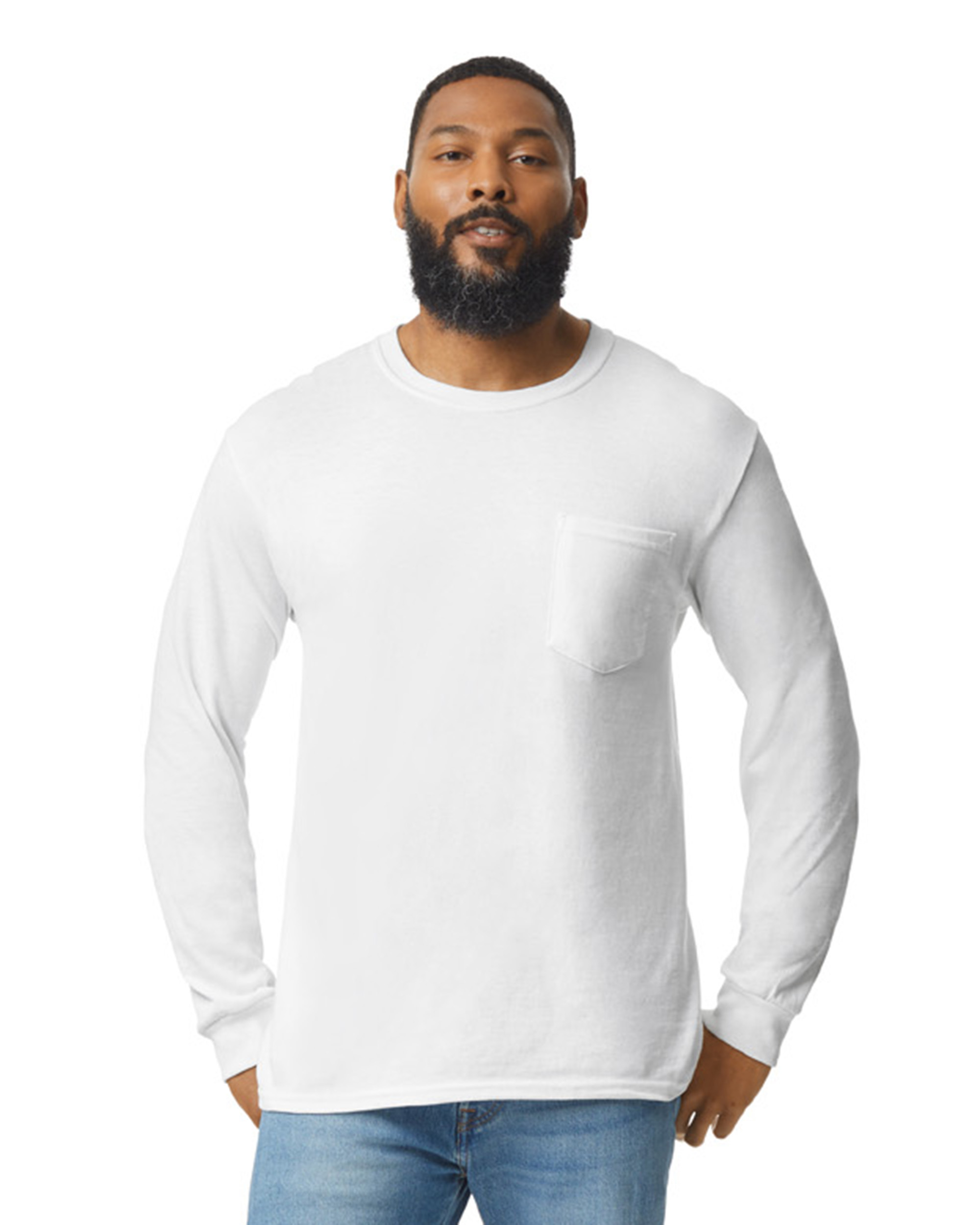 Gildan long sleeve white t outlet shirt