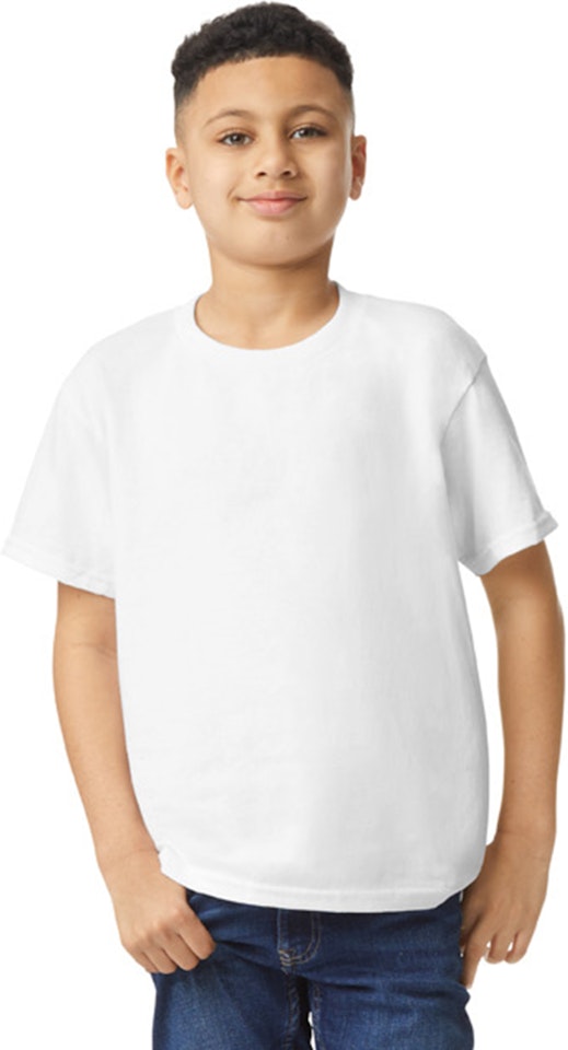 Gildan Youth Heavy Cotton T-Shirt, White, X-Large ( Pack12 )