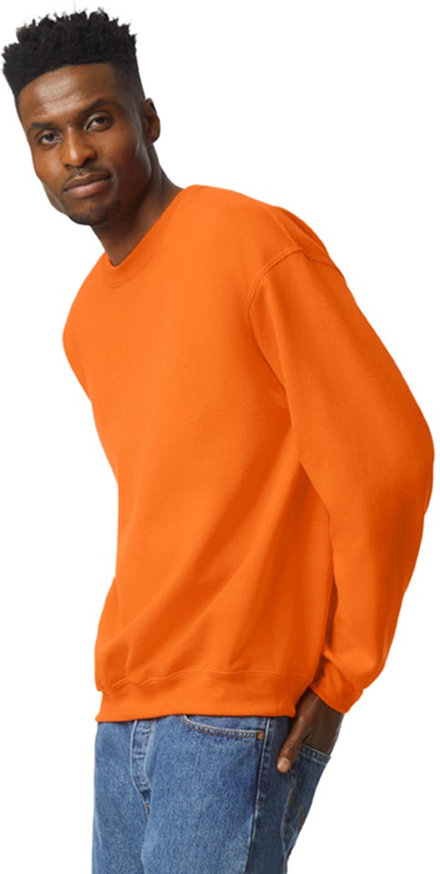 Gildan 18000 Sweatshirt Fleece Heavy Orange Adult Jiffy Crew 50/50 Oz., | Safety High Blend™ Adult Viz Shirts 8