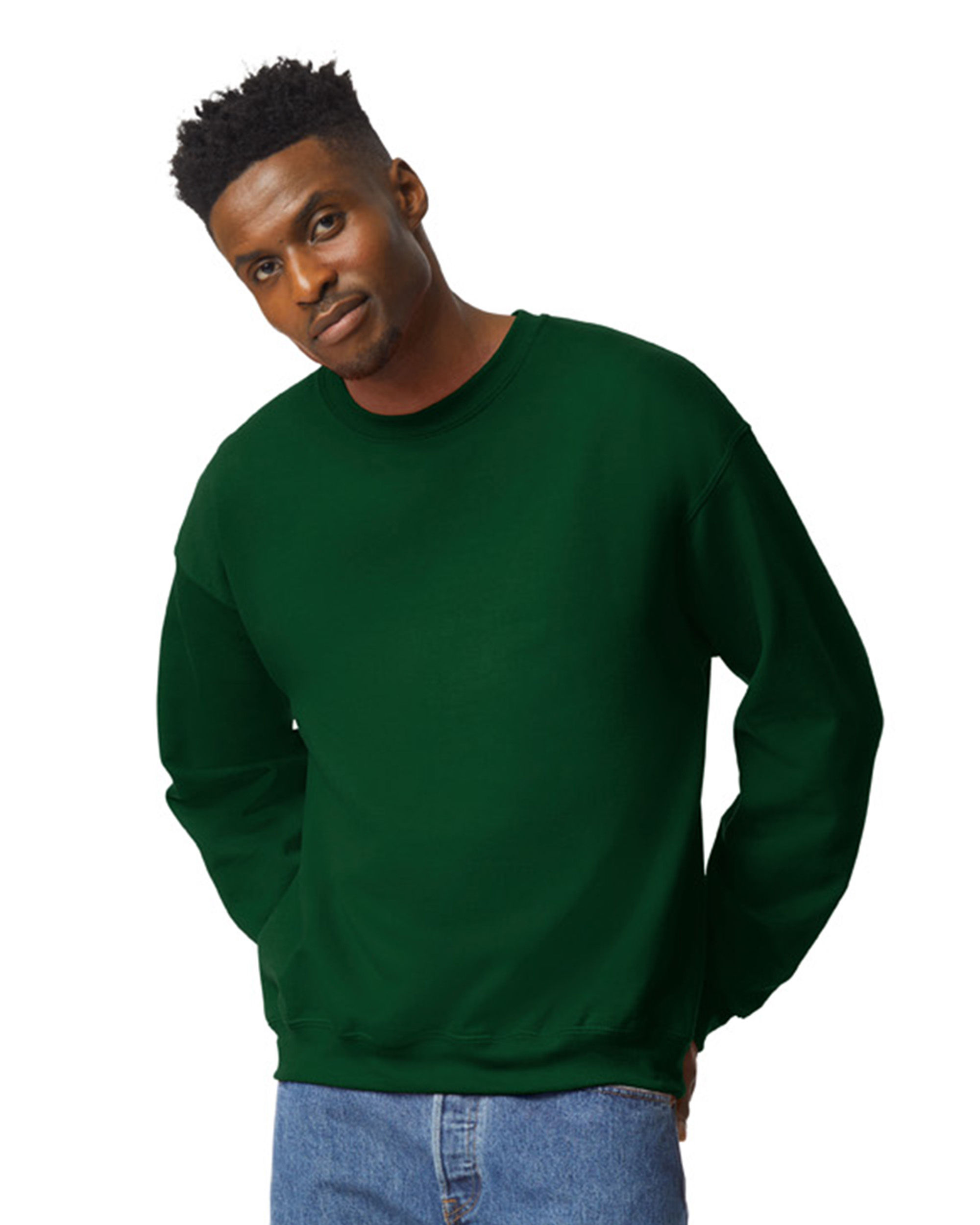 Forest green crew on sale neck