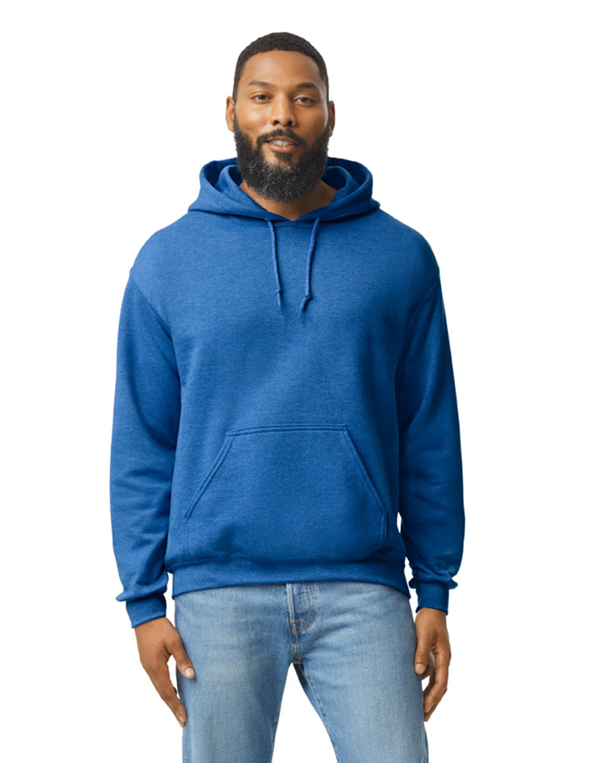 Gildan 18500 Hoodie Heather Sport Royal Adult Heavy Blend™ 8 Oz., 50/50 Hood  | Jiffy Shirts