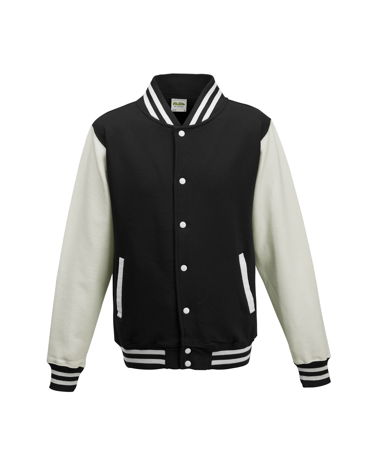 AWDis Hoods Varsity Letterman Jacket Jet Black/Sun Yellow XS