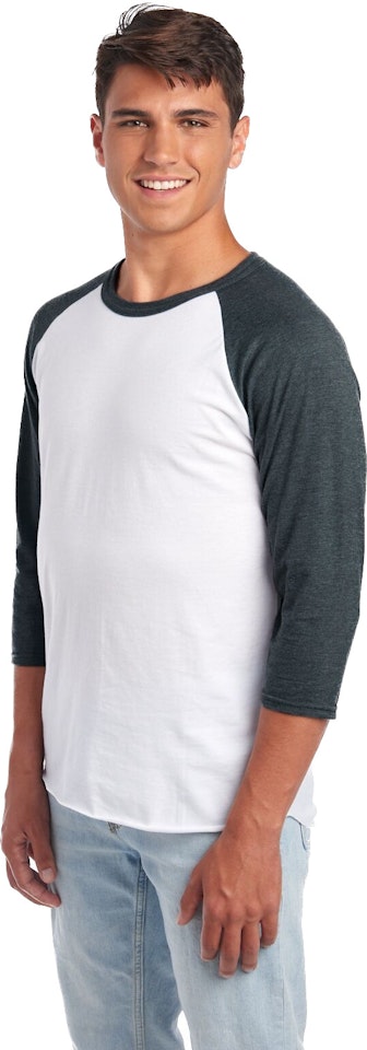 Next Level 6251 - Unisex CVC 3/4 Sleeve Raglan Baseball T-Shirt, Hot Pink / White, XS