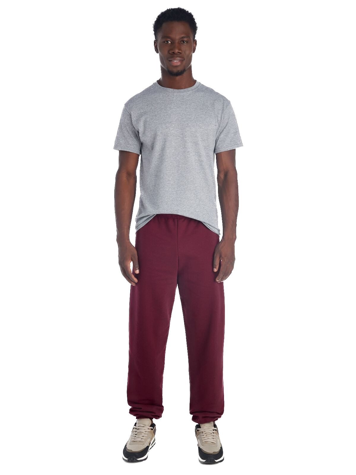 Burgundy sweatpants outfit sale