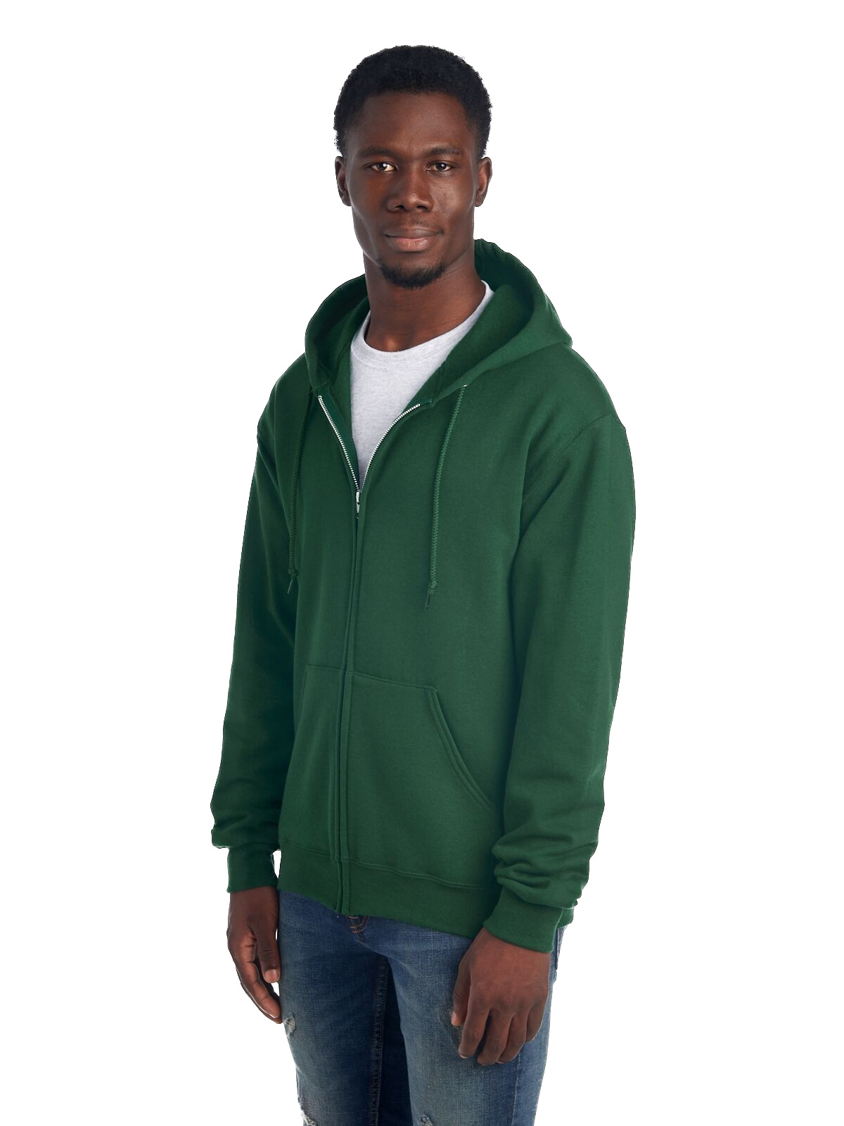 Forest green zip up 2024 hoodie