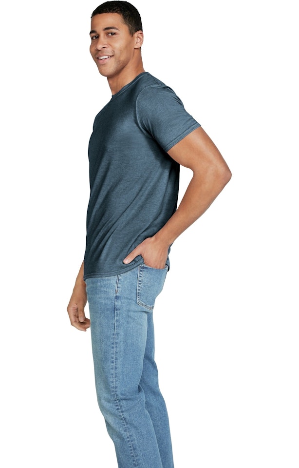 Gildan 64000 Heather Navy Adult Softstyle® 4.5 Oz. T Shirt | Jiffy Shirts