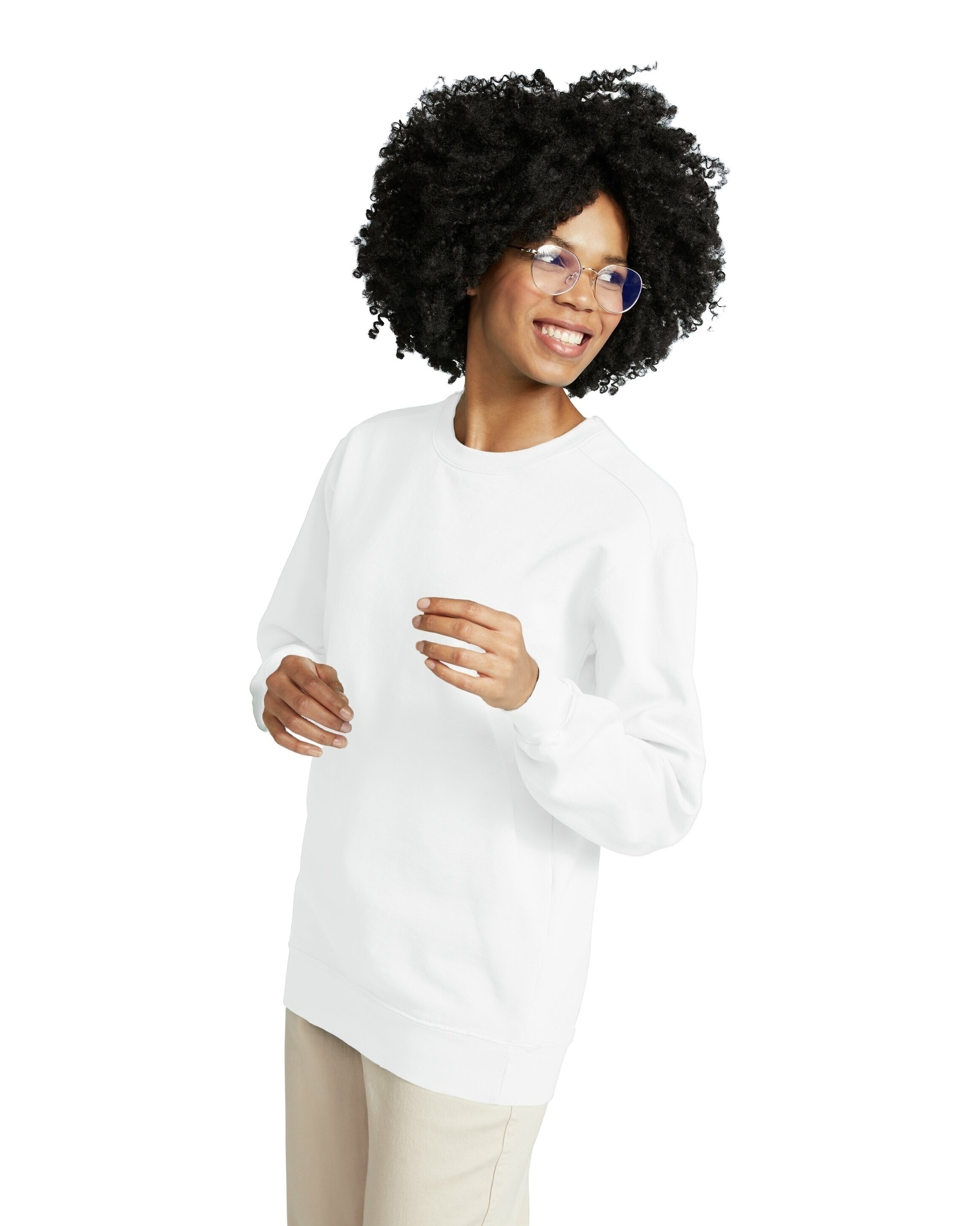 White comfort store colors sweatshirt