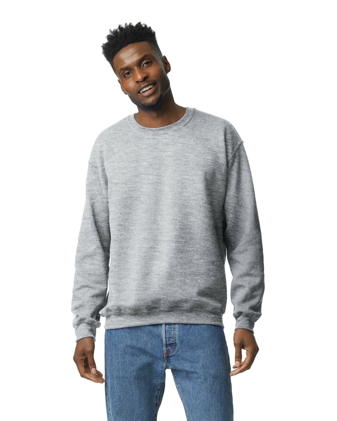 Gildan 18000 sweatshirt Sport Gray Adult Heavy Blend™ Adult 8 oz., 50/ ...