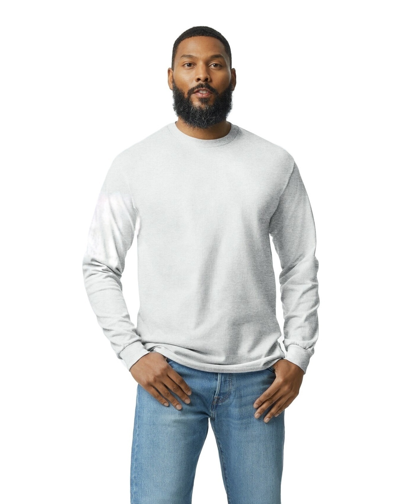 100% Cotton Crew Neck Long Sleeve High Vizs In Gray & S Size