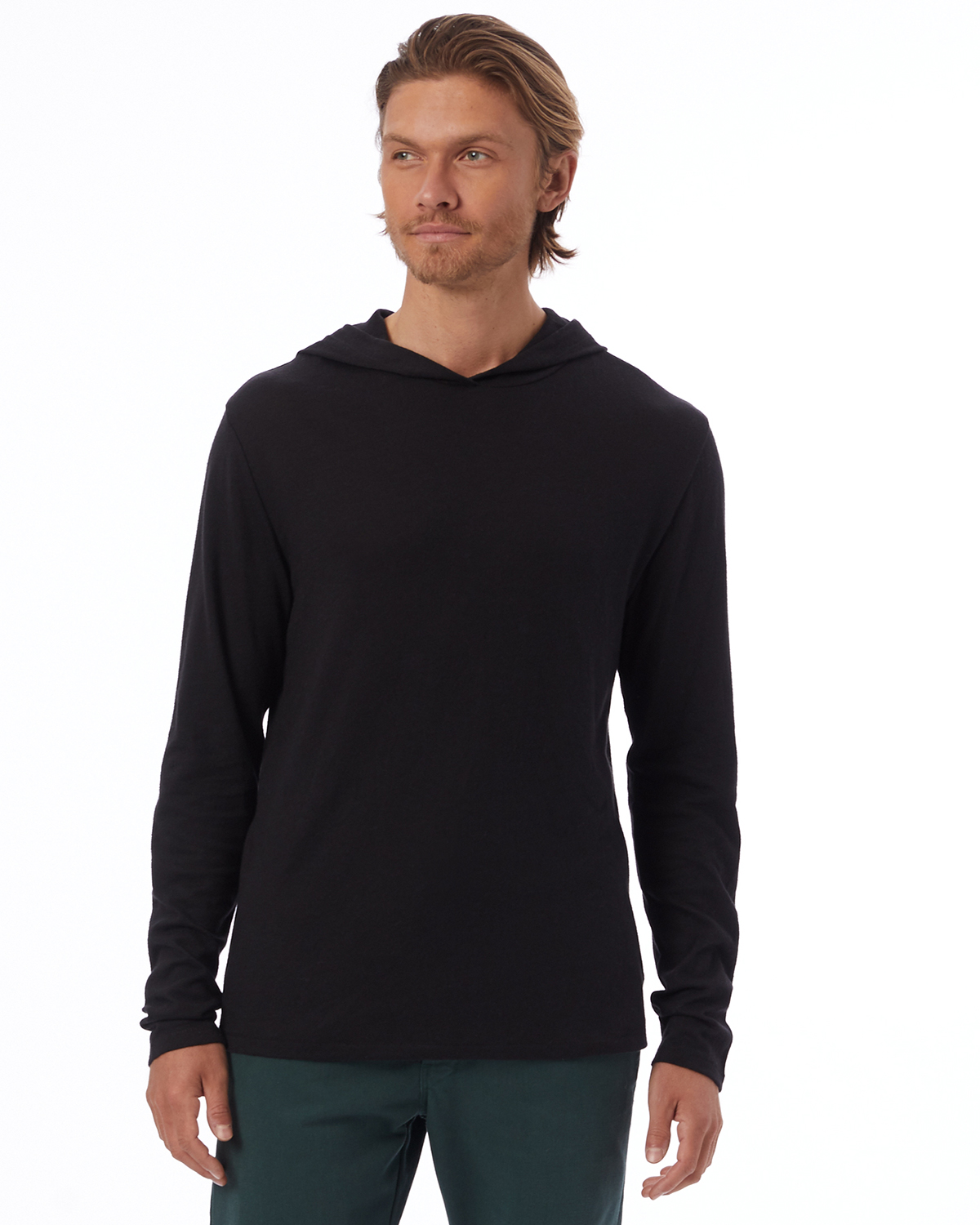 Alternative 5123 Black Vintage Jersey Keeper Hooded Pullover | JiffyShirts