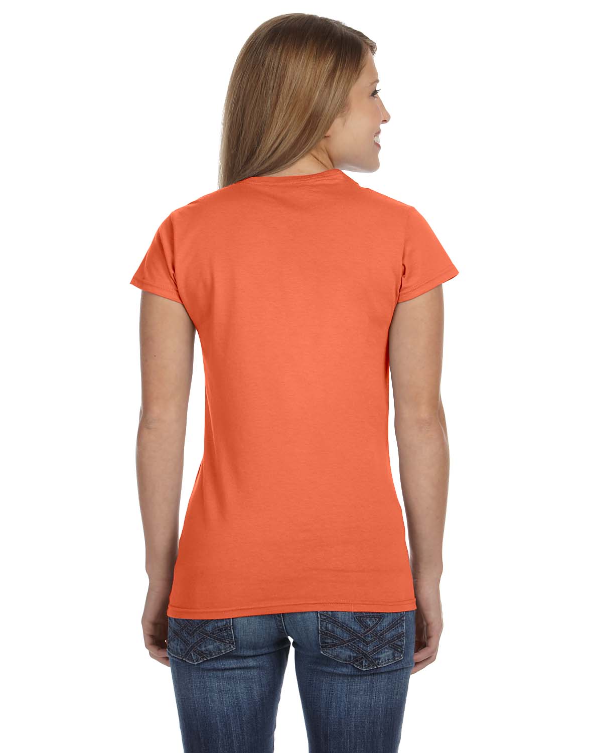 Gildan G640L Heather Orange Ladies' Softstyle® 4.5 oz. Fitted TShirt