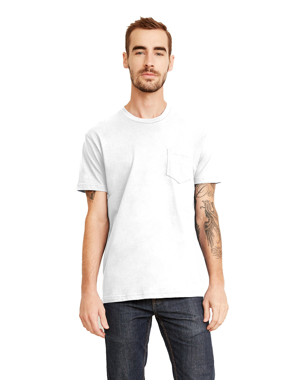Next Level 3605 White Unisex Pocket 