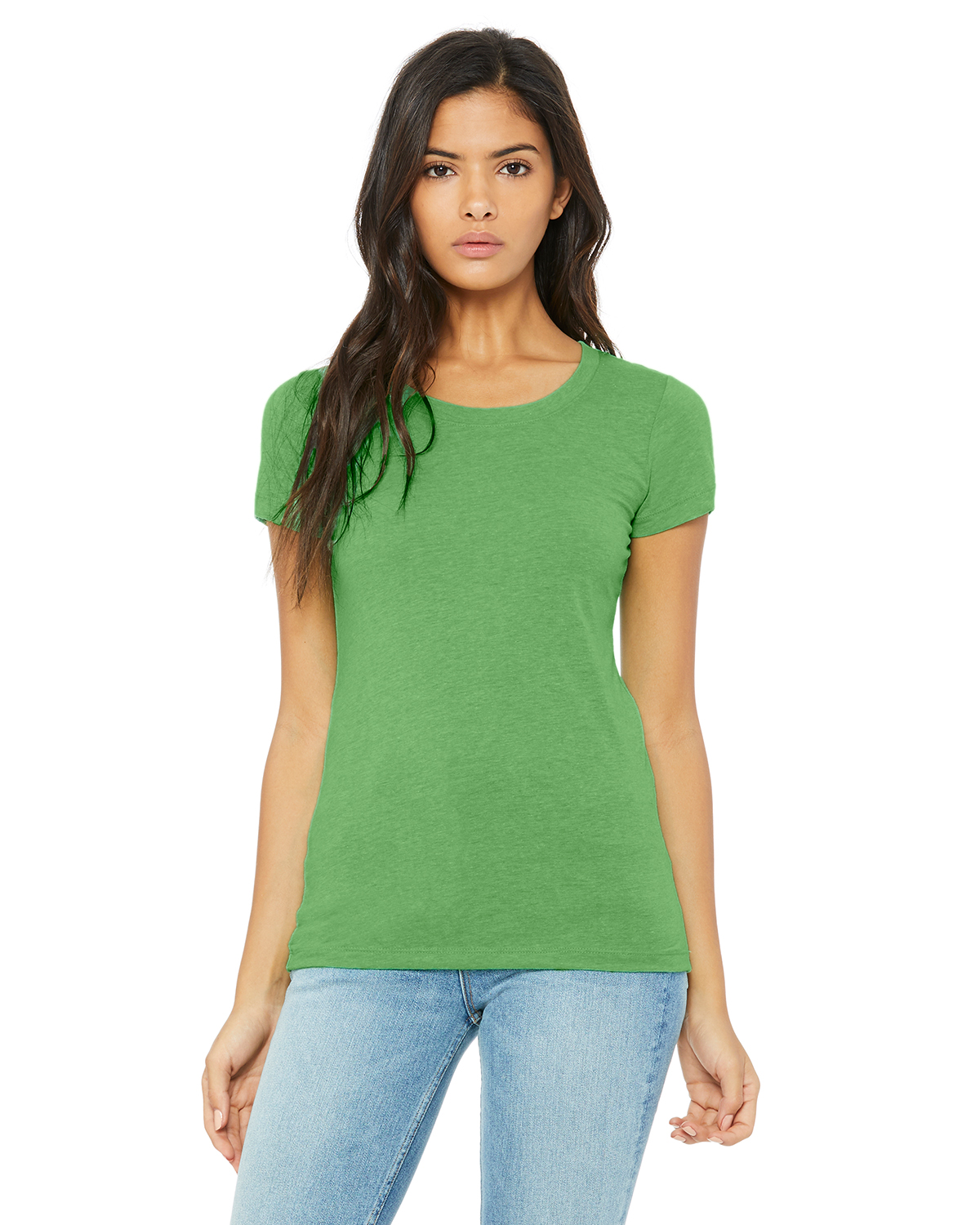 Green Bella Canvas 8413 Triblend T Shirt Mockup On White By Lock And