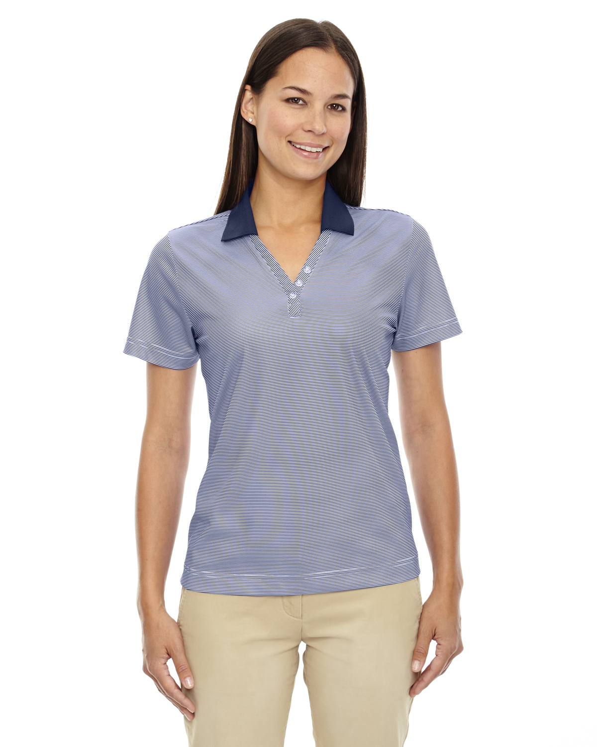 Extreme Launch Ladies Striped Polo Shirt