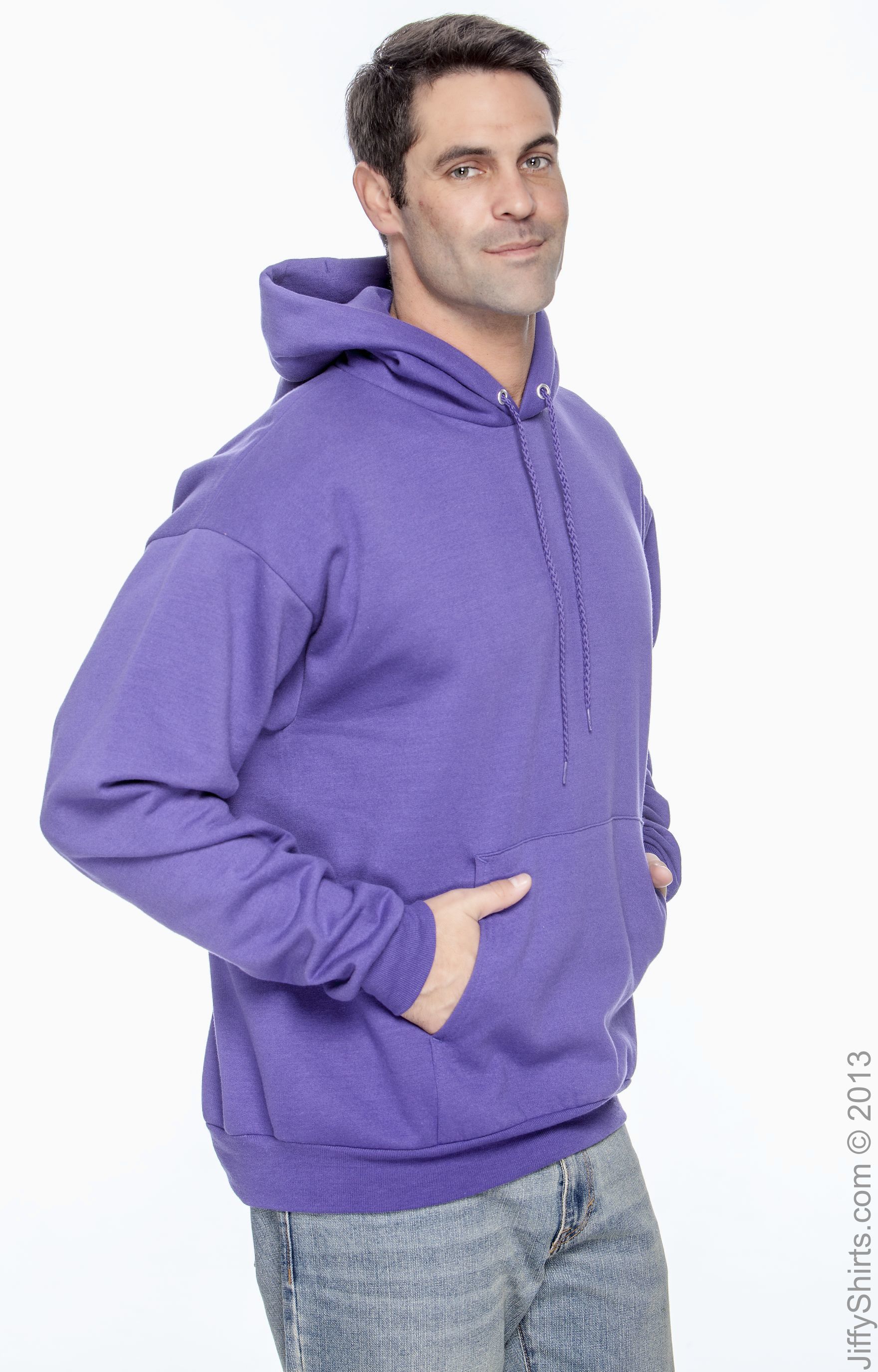 1 Purple Hanes P170 Mens EcoSmart Hooded Sweatshirt Large 1 Kelly