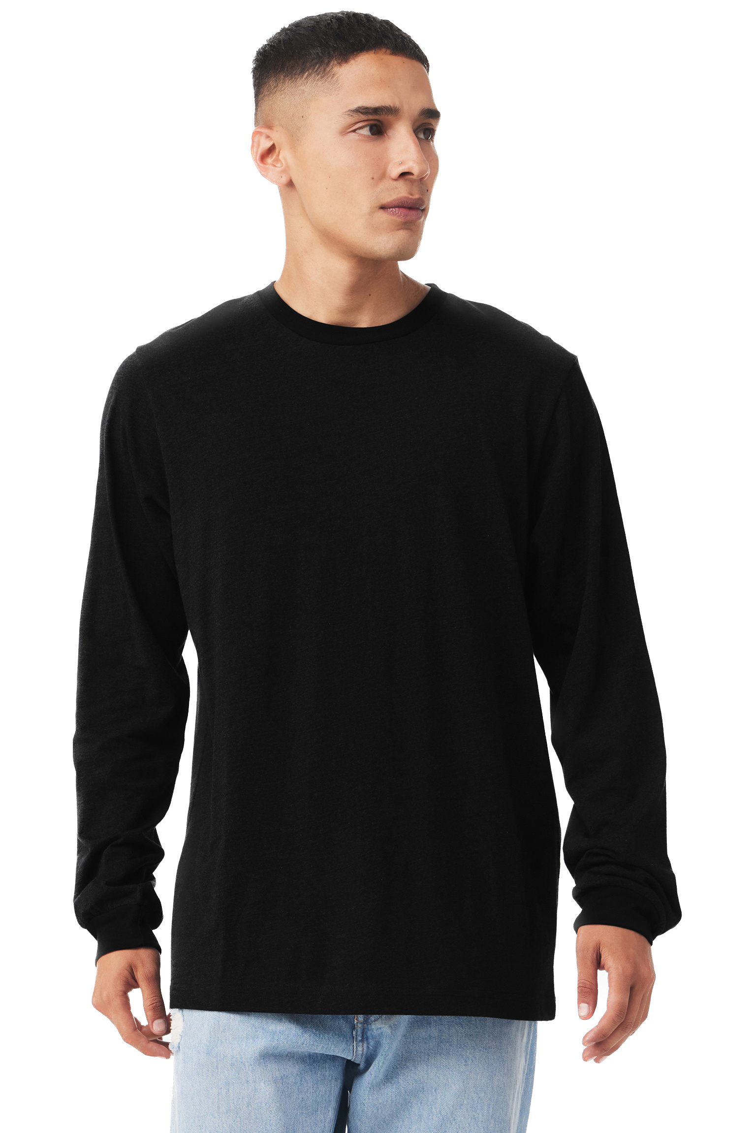 Soft Cotton Long Sleeve Adult T Shirts In Black & S Size | Jiffy