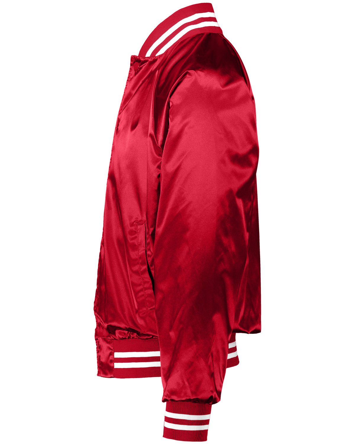 Augusta Sportswear 3610 Satin Baseball Jacket Striped Trim | Jiffy