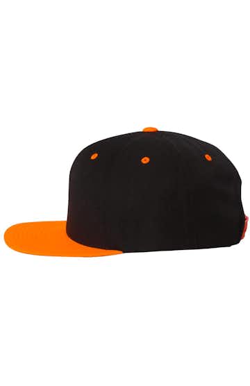 Yupoong 6089 Black / Neon Orange