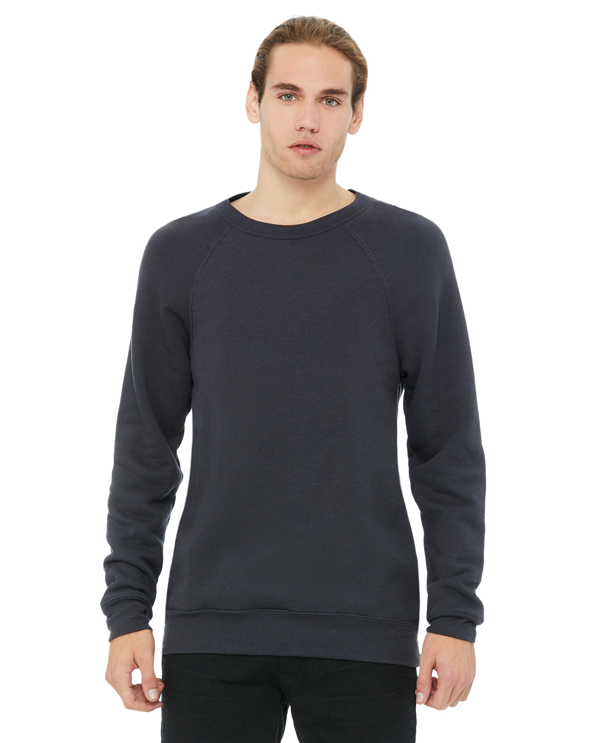 dark grey crew neck sweatshirt