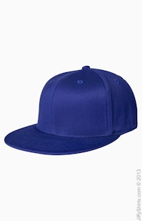 Bulk Flexfit 210 Flat Bill Fitted Hats in Royal Blue