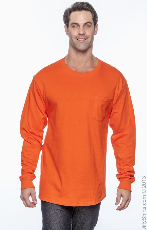 Hanes 5596 Men's 6.1 oz. Tagless® Long-Sleeve Pocket T-Shirt ...