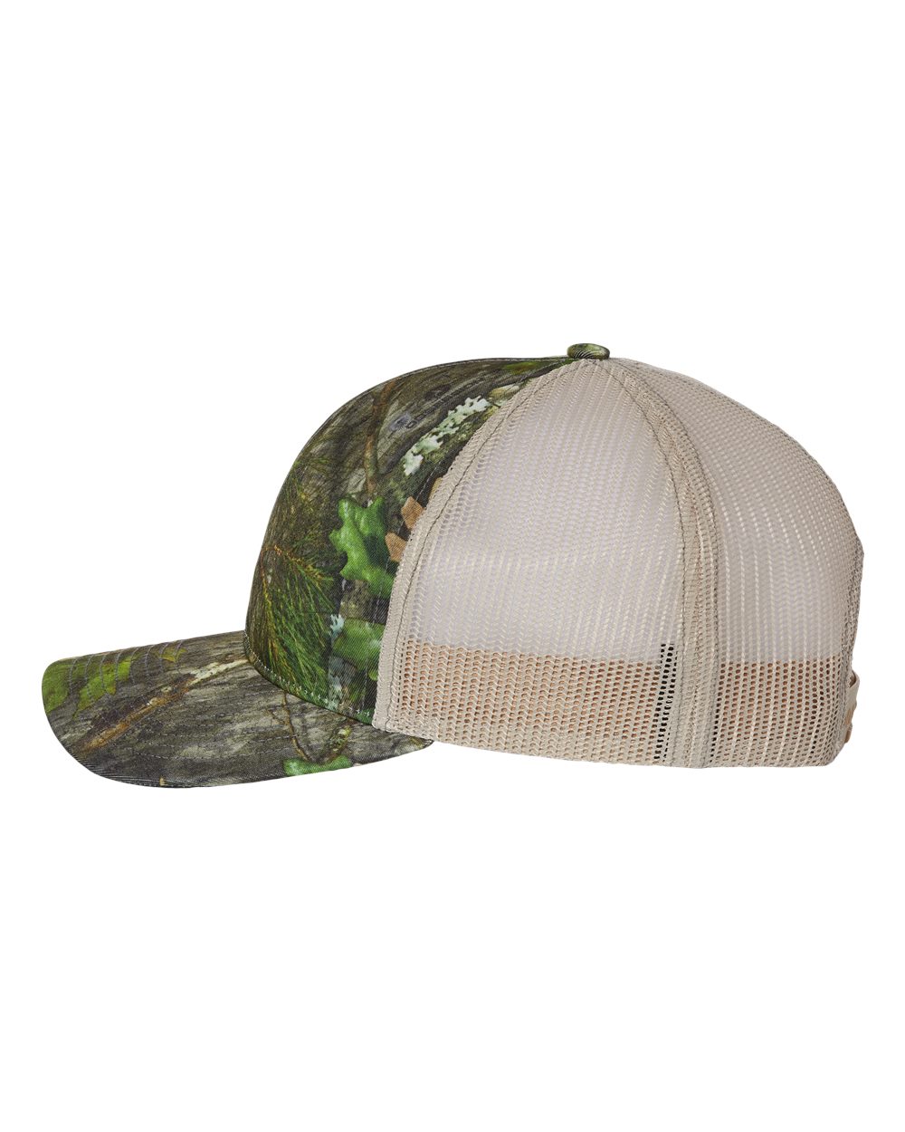 Richardson 112P Mossy Oak Obsession/ Khaki Patterned Snapback Trucker Cap