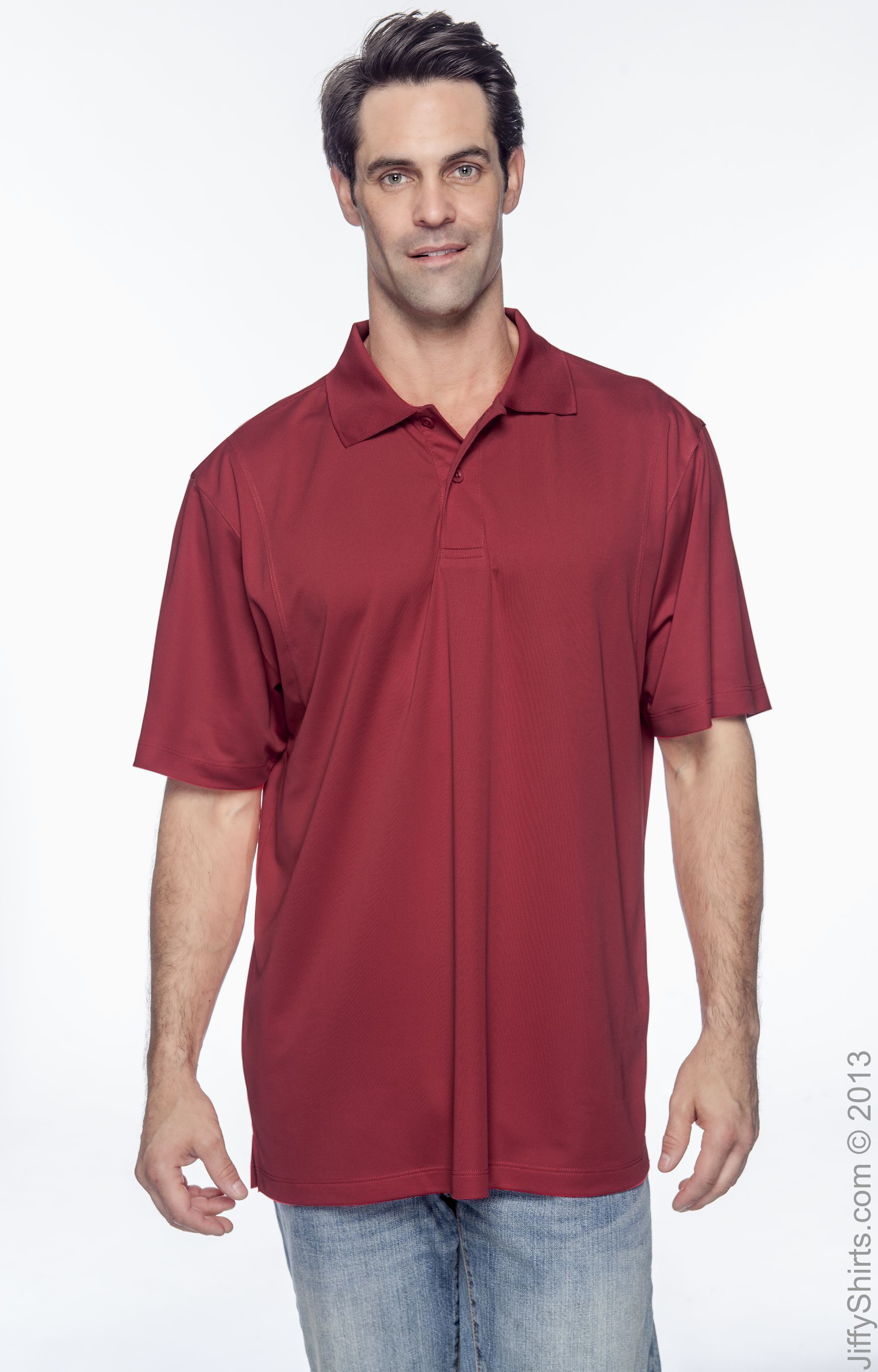 Harriton Mens Short-Sleeve Moisture-Wicking Micro-Pique Polo Charcoal XL