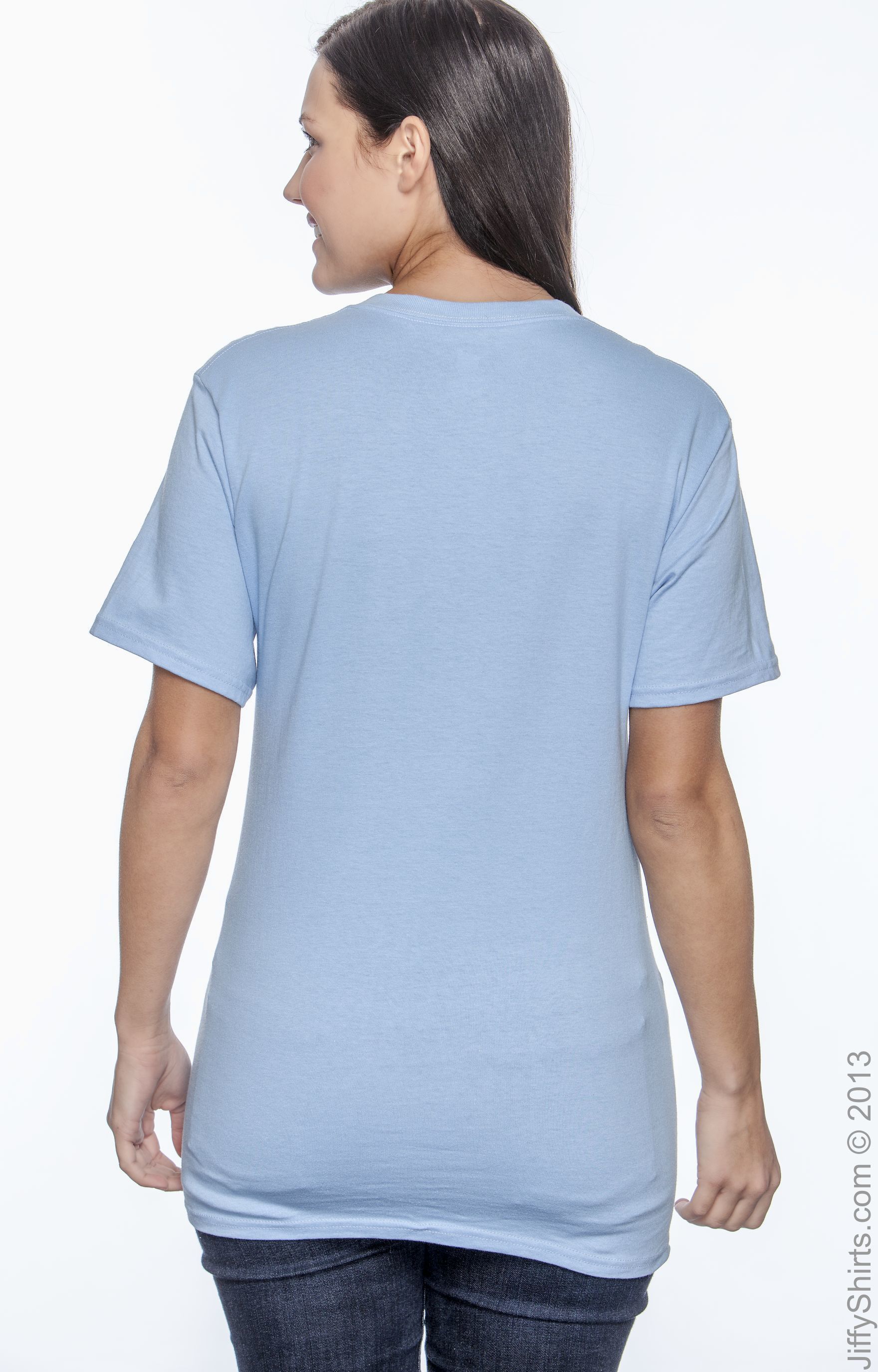 Hanes H5590 Light Blue 6.1 oz. Authentic Short Sleeve Pocket Tee |  JiffyShirts