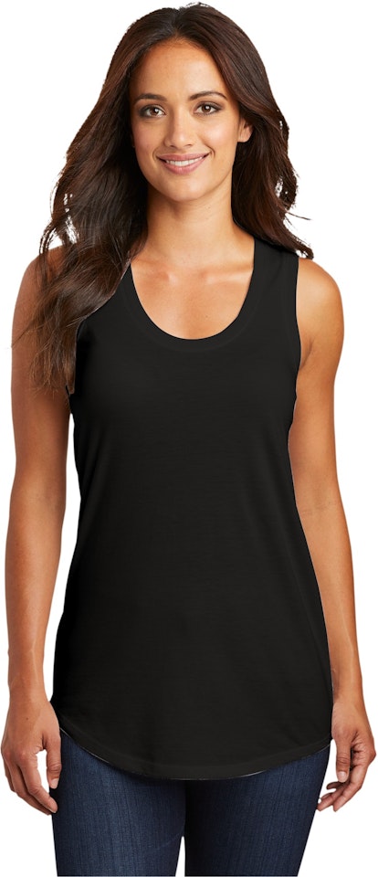 District Made Ladies Perfect Tri Racerback Tank. DM138L Black Frost at   Women's Clothing store