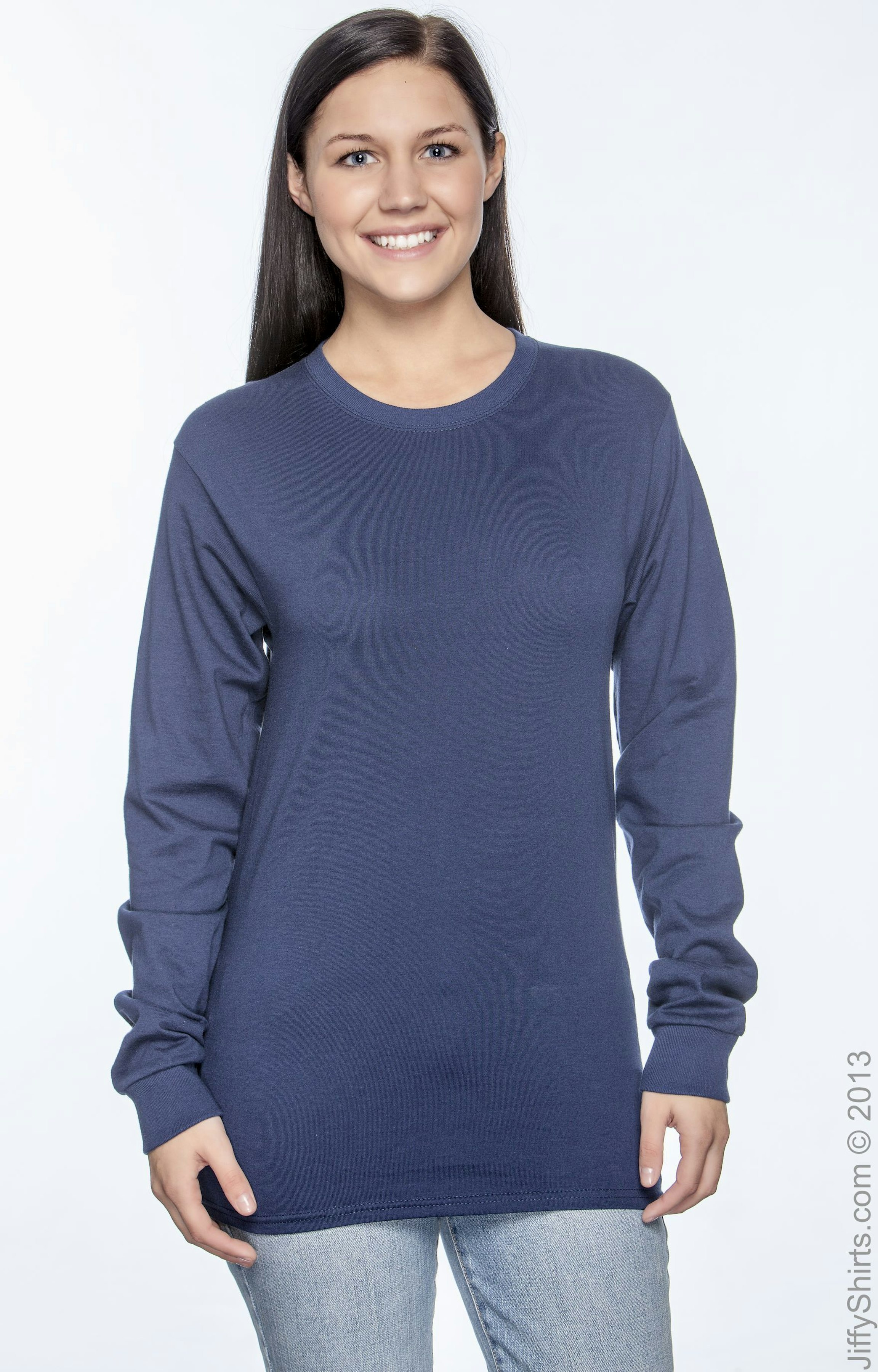Hanes 5586 Unisex 6.1 oz. TaglessÂ® Long-Sleeve T-Shirt - JiffyShirts.com
