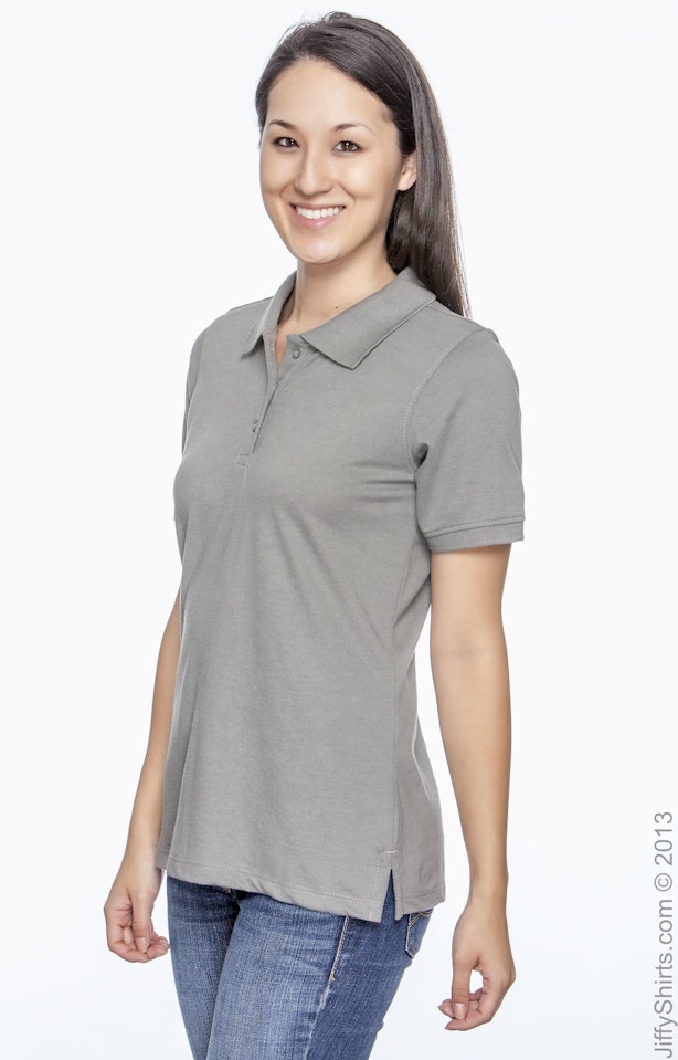Harriton Women's Short-Sleeve Pique Polo Shirt, True Royal, X-Large