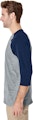 Download Gildan G570 Sport Grey/Navy Adult Heavy Cotton™ 5.3 oz. 3/4-Raglan Sleeve T-Shirt