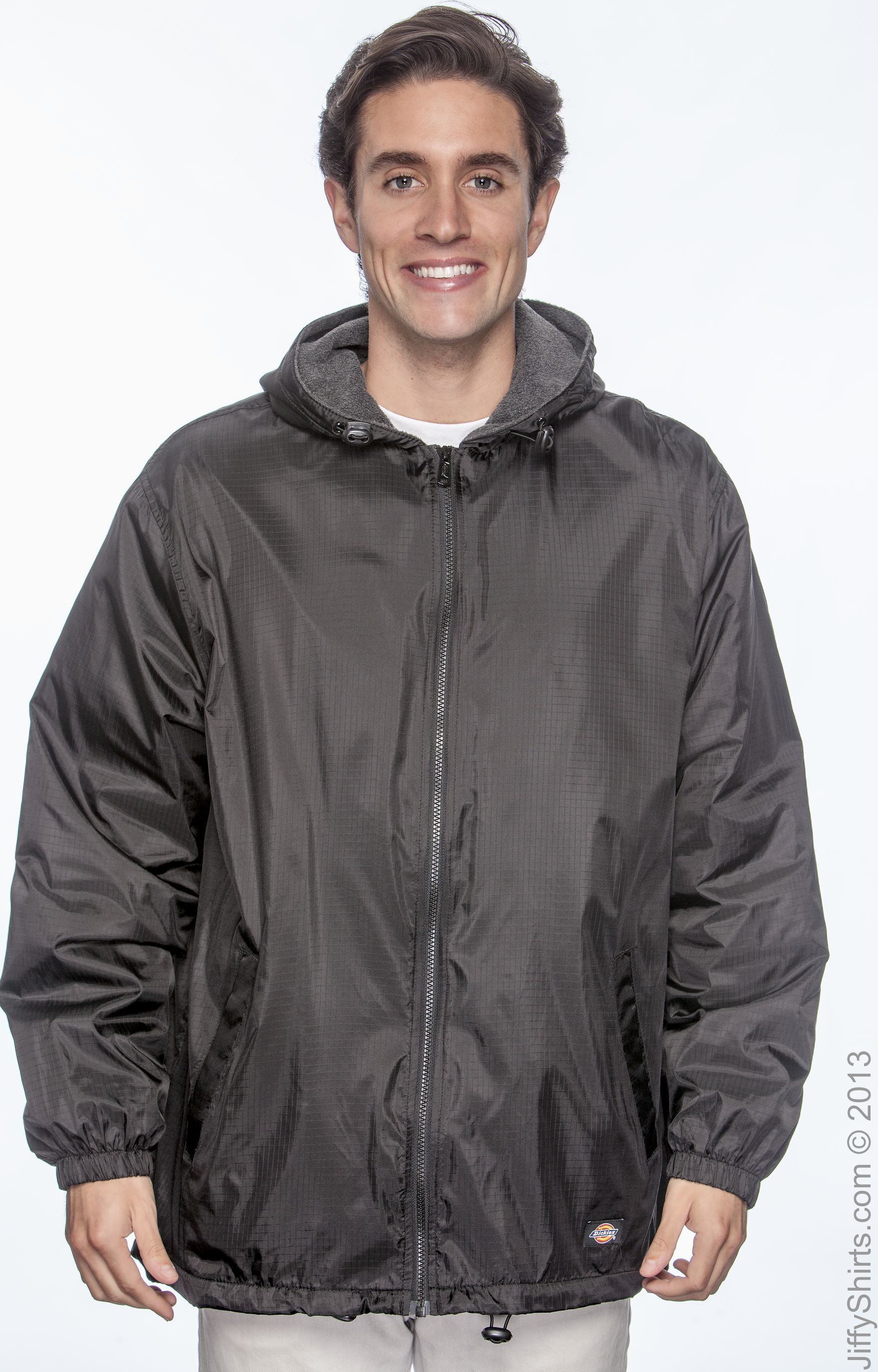 Dickies 33237 Men's Fleece-Lined Hooded Nylon Jacket | JiffyShirts
