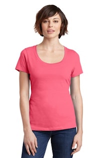 District Dm106l Coral Ladies Perfect Weight Scoop Tee Jiffyshirts