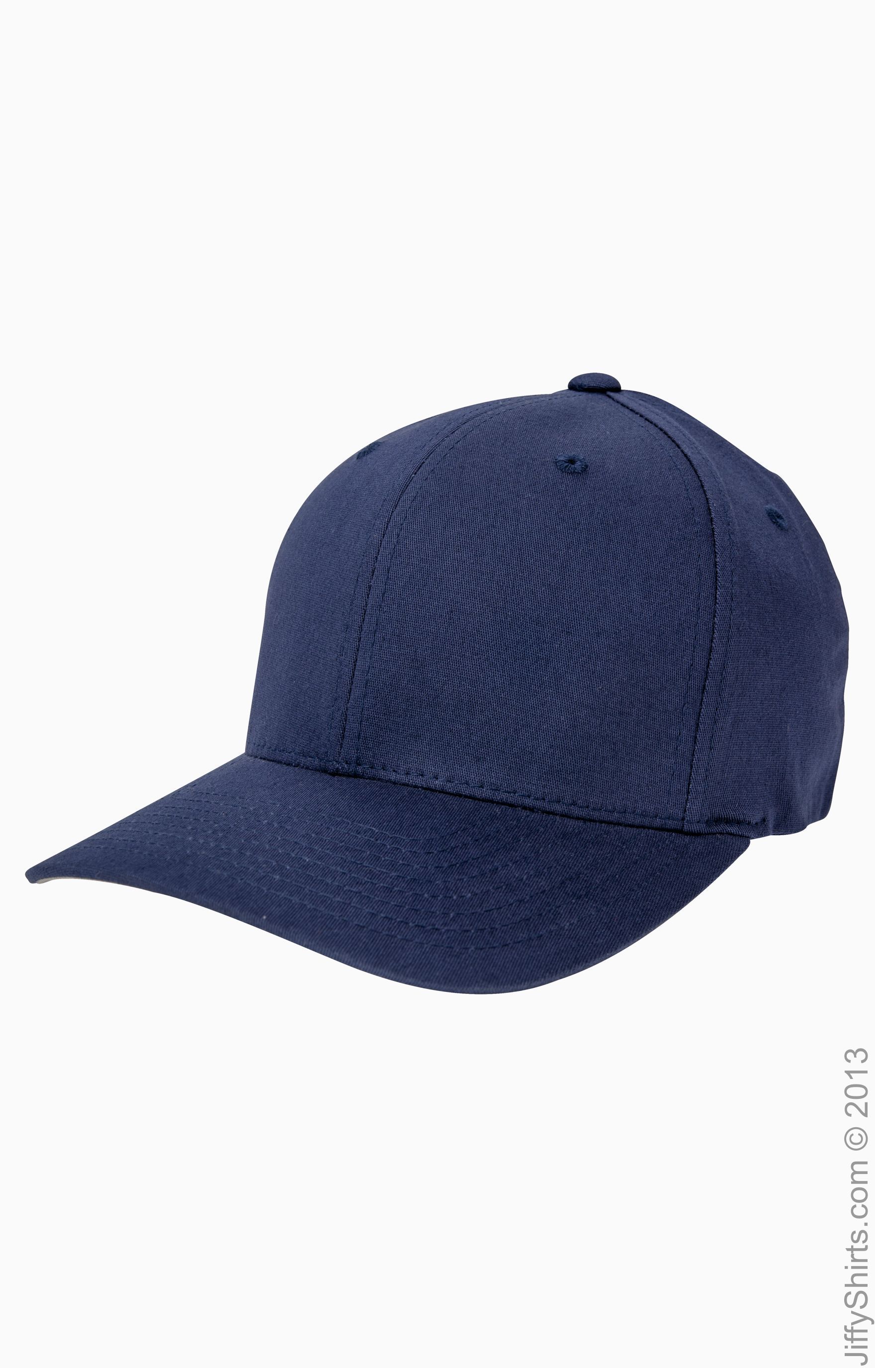 Flexfit 5001 V-Flex Twill Fitted Cap Hat with American Flag Blue Line Patch USA