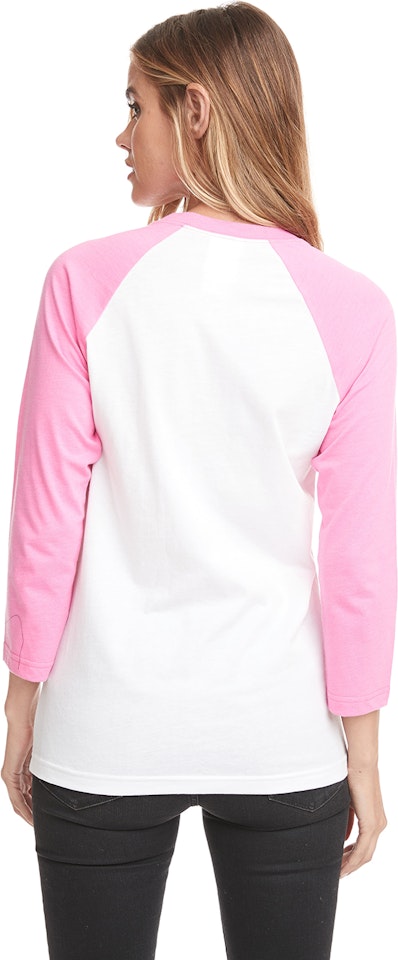 Custom Baseball Jersey Black Pink Authentic Raglan Sleeves Men's Size:L