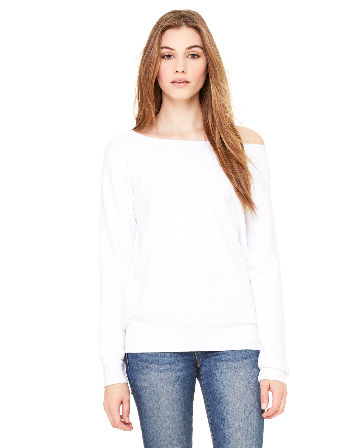 Wide neck clearance sweatshirt